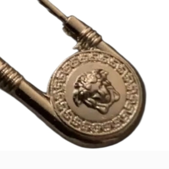 Versace Safety Pin In Silver Tone - Picture 4 of 4